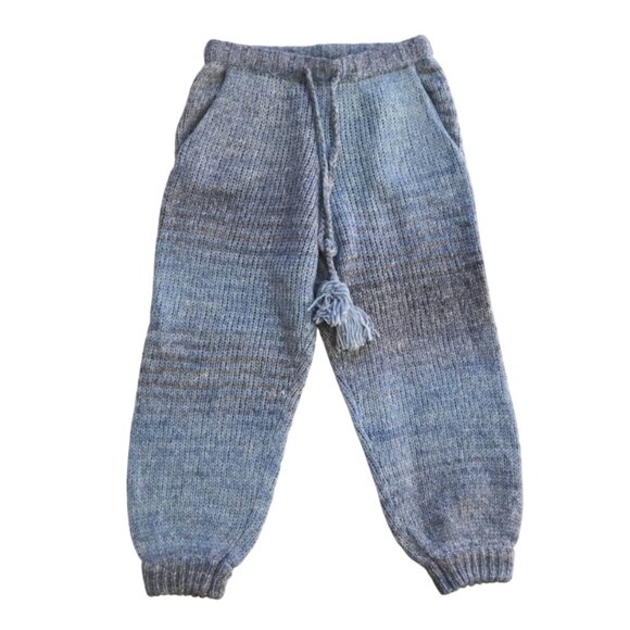 LoveShackFancy Blossom Sweatpants Pants Joggers Womens Large Blue Wool Alpaca - Picture 5 of 12